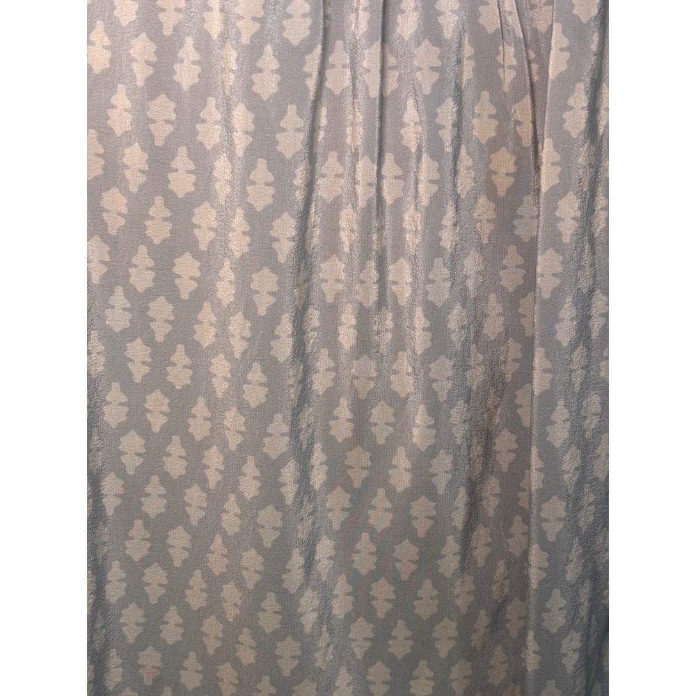 Anna Sui Anthropologie Womens Silk Blouse M Grey Floral Bow Back Boho Whimsical - Picture 5 of 9